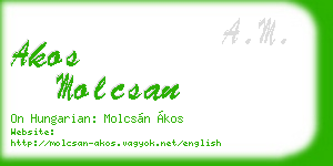 akos molcsan business card