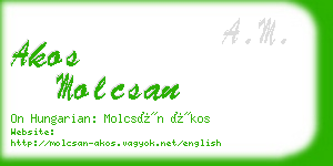 akos molcsan business card